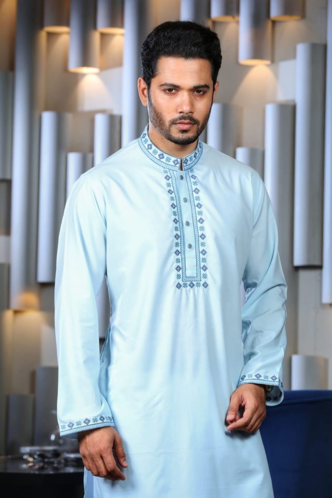 Luxury Original Pakistani Panjabi with Box – Premium Jacquard Cotton Embroidery Panjabi | EHAB MART